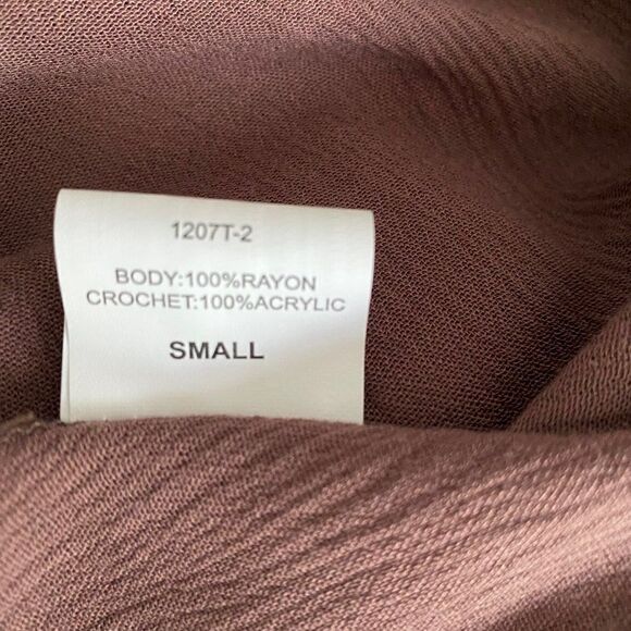 Judith March Boho Pheasant Crochet Top Shirt SZ S - Picture 14 of 15